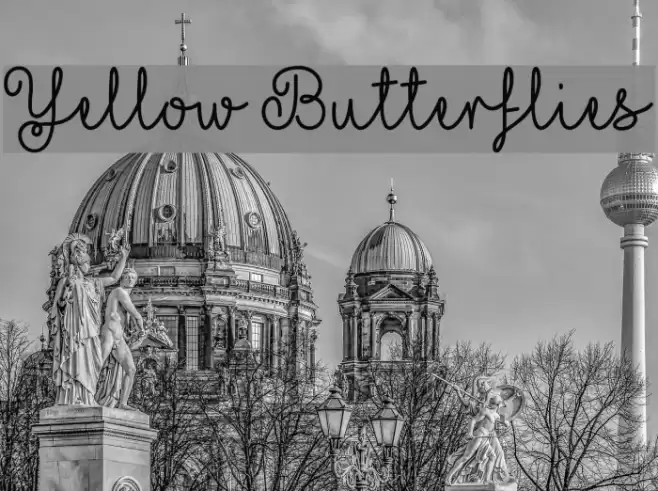 Yellow Butterflies Font examples