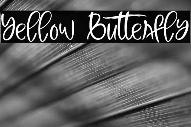 Yellow Butterfly Font examples