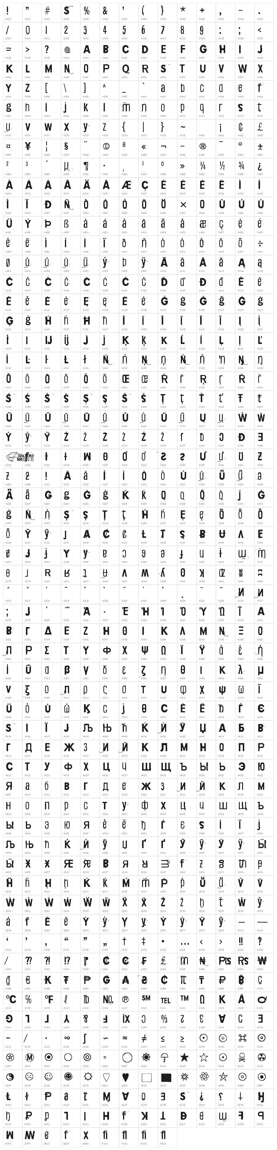 Yellow Ob La Queue Character Map