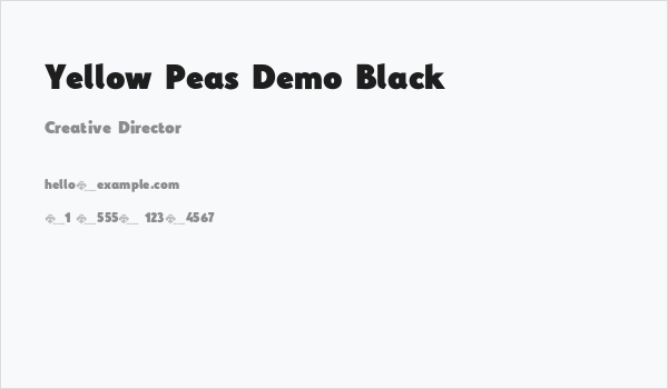 Yellow Peas Demo Black Business Card