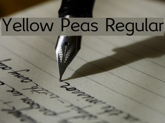 Yellow Peas Regular Font examples