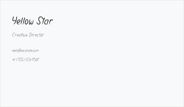 Yellow Star Business Card