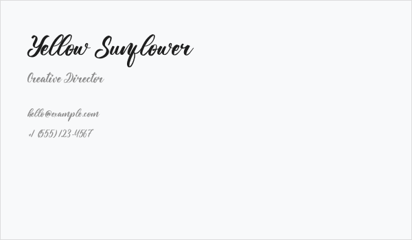Yellow Sunflower Business Card