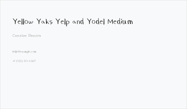 Yellow Yaks Yelp and Yodel Medium Business Card