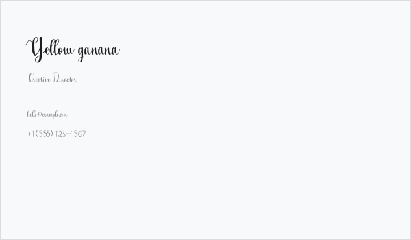 Yellow ganana Business Card