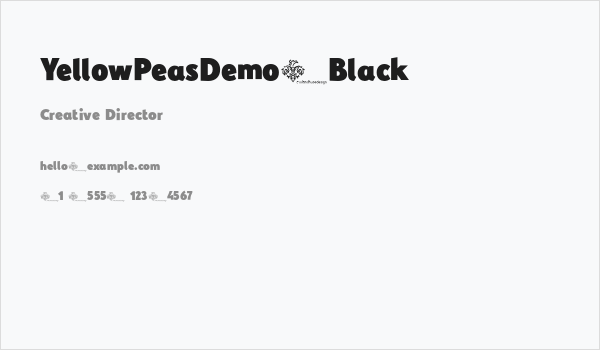 YellowPeasDemo-Black Business Card