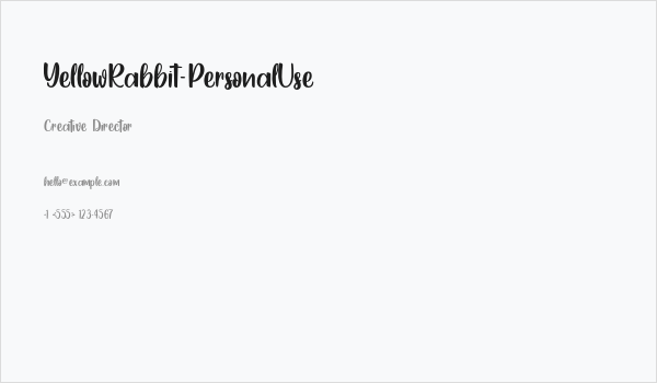 YellowRabbit-PersonalUse Business Card