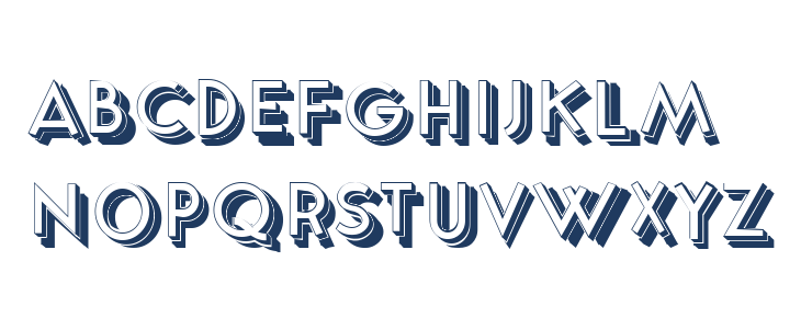 Yellowed 3D Regular Lowercase