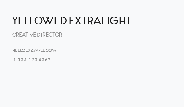 Yellowed ExtraLight Business Card