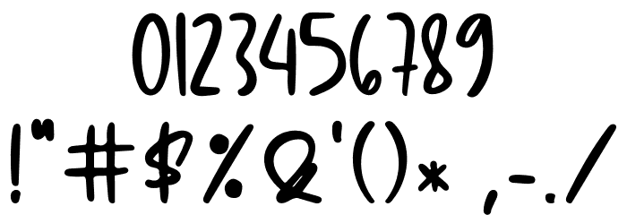 Yellowish Font OTHER CHARS