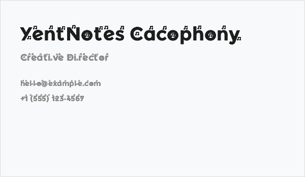 YentNotes Cacophony Business Card