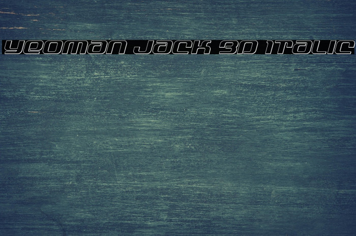 Yeoman Jack 3D Italic Example 2