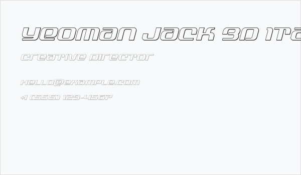 Yeoman Jack 3D Italic Business Card