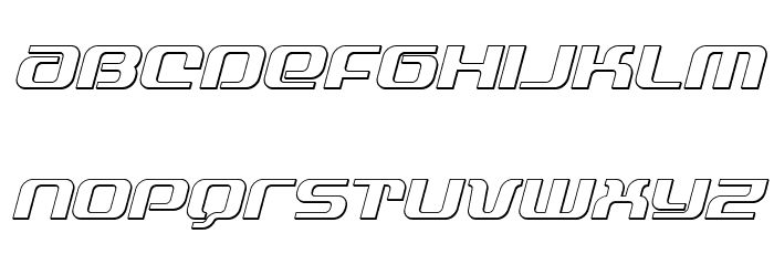 Yeoman Jack 3D Italic Font LOWERCASE