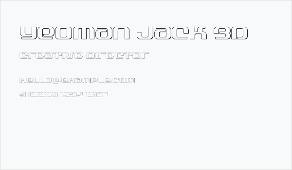Yeoman Jack 3D Business Card