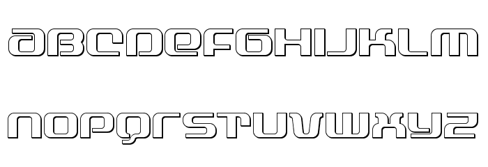 Yeoman Jack 3D Font LOWERCASE