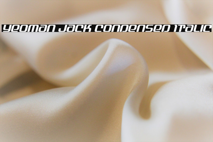 Yeoman Jack Condensed Italic Example 2