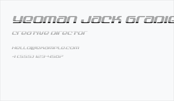 Yeoman Jack Gradient Italic Business Card