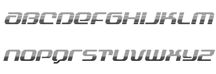 Yeoman Jack Gradient Italic Font LOWERCASE