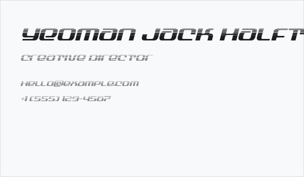 Yeoman Jack Halftone Italic Business Card