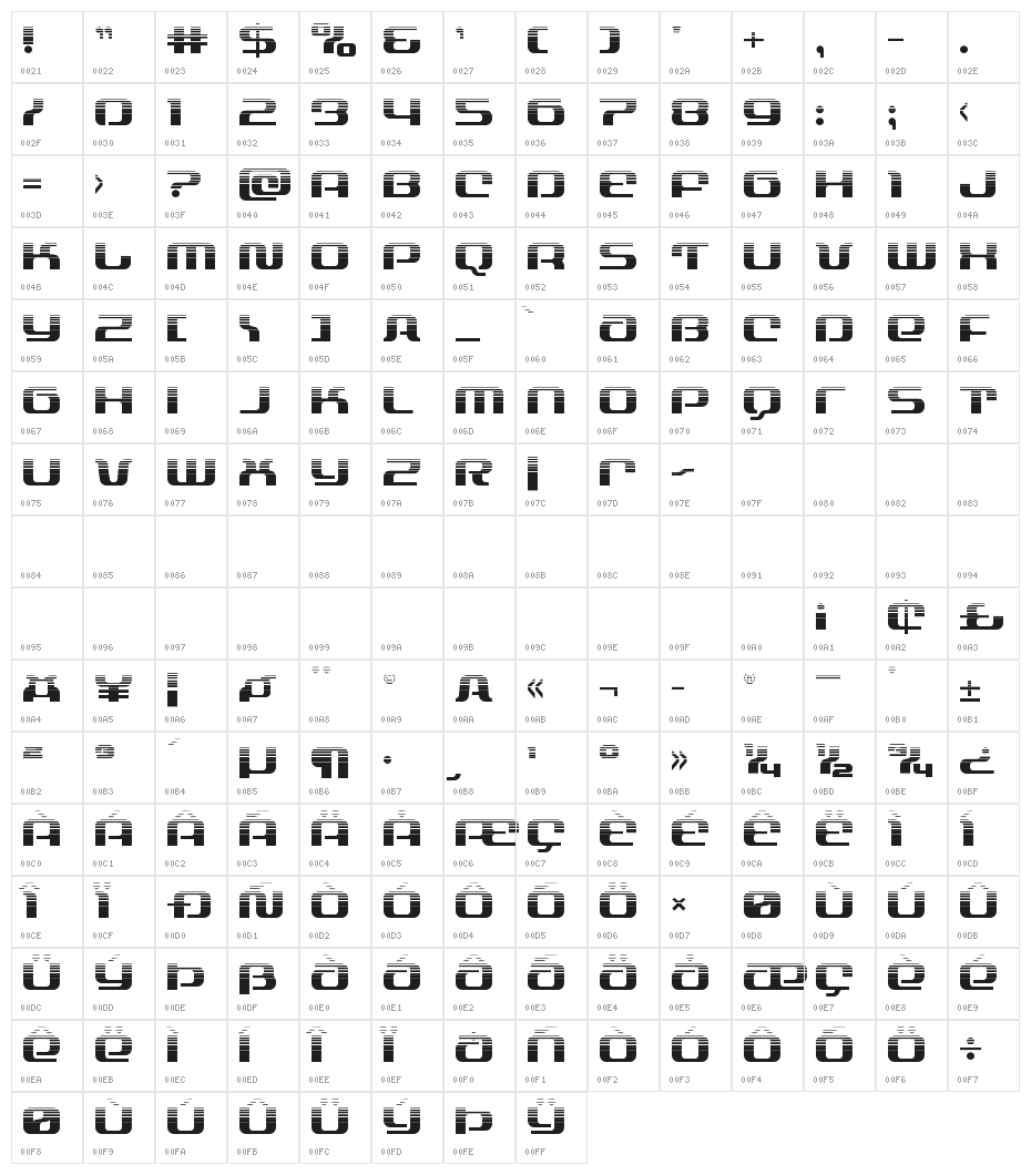 Yeoman Jack Halftone Character Map