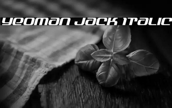 Yeoman Jack Italic Font examples