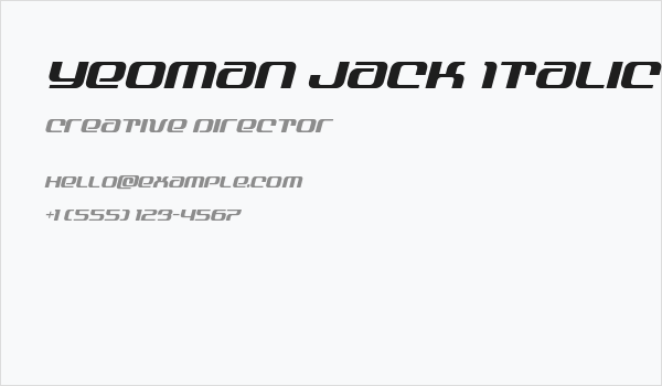 Yeoman Jack Italic Business Card