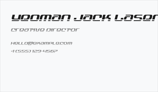 Yeoman Jack Laser 2 Italic Business Card