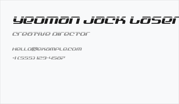 Yeoman Jack Laser Italic Business Card
