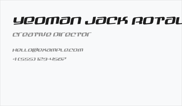 Yeoman Jack Rotalic Business Card