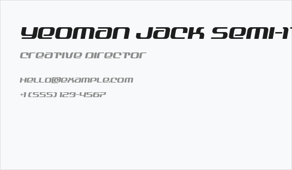 Yeoman Jack Semi-Italic Business Card