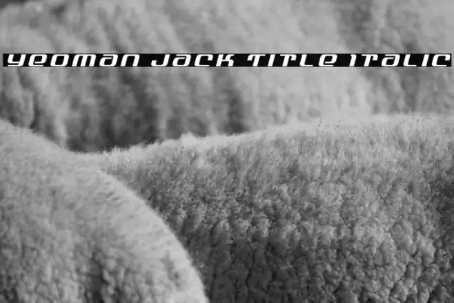 Yeoman Jack Title Italic Font examples