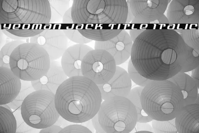 Yeoman Jack Title Italic Font examples