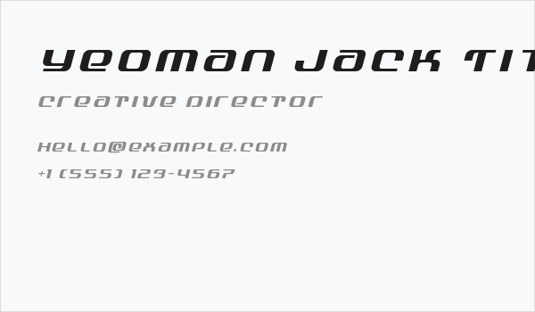 Yeoman Jack Title Italic Business Card