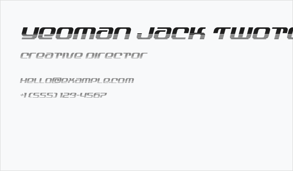 Yeoman Jack Twotone Italic Business Card