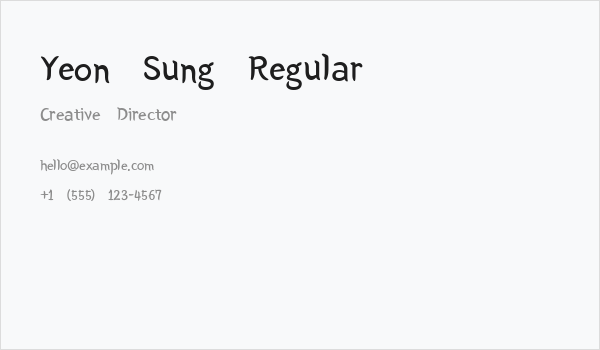 Yeon Sung Regular Business Card