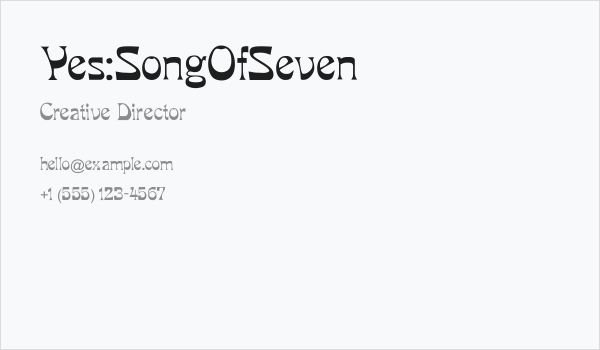 Yes:SongOfSeven Business Card
