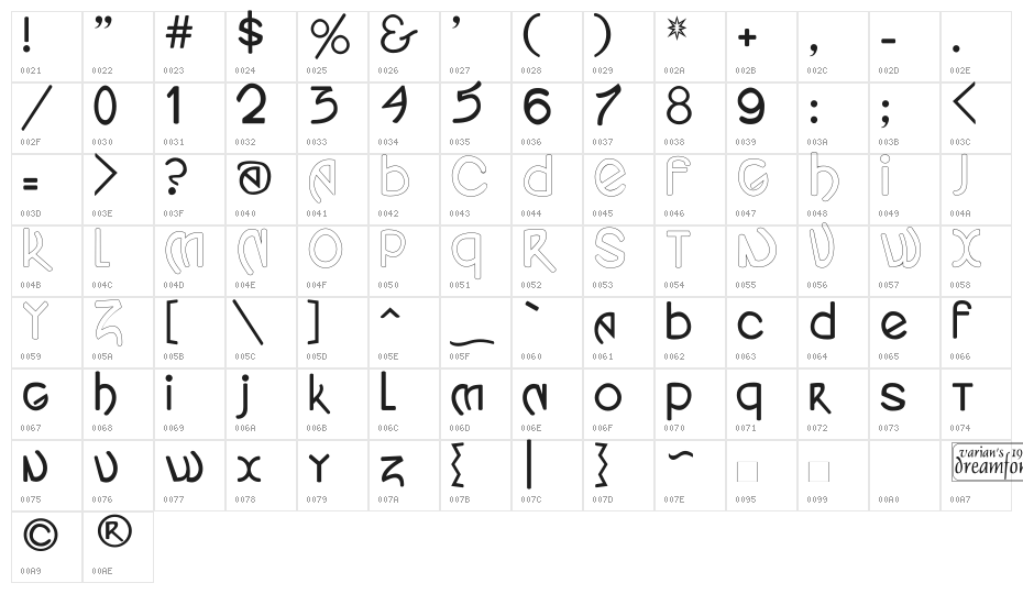 Yes:TimeWord Character Map