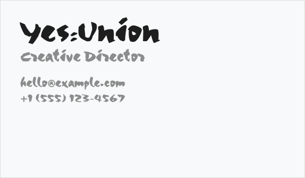 Yes:Union Business Card