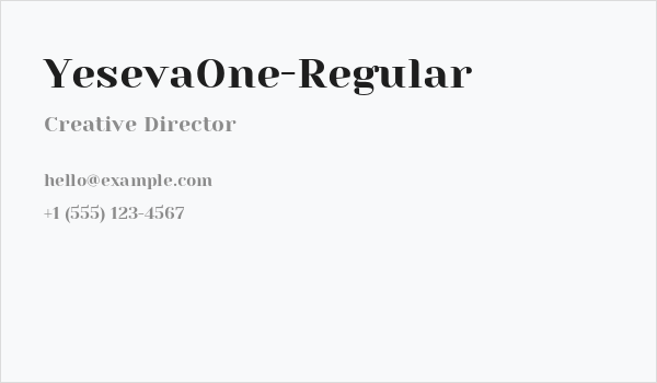 YesevaOne-Regular Business Card