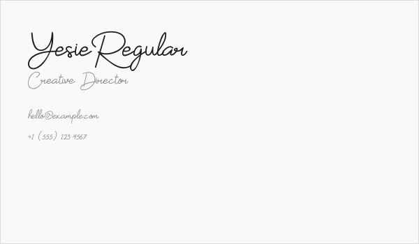YesieRegular Business Card