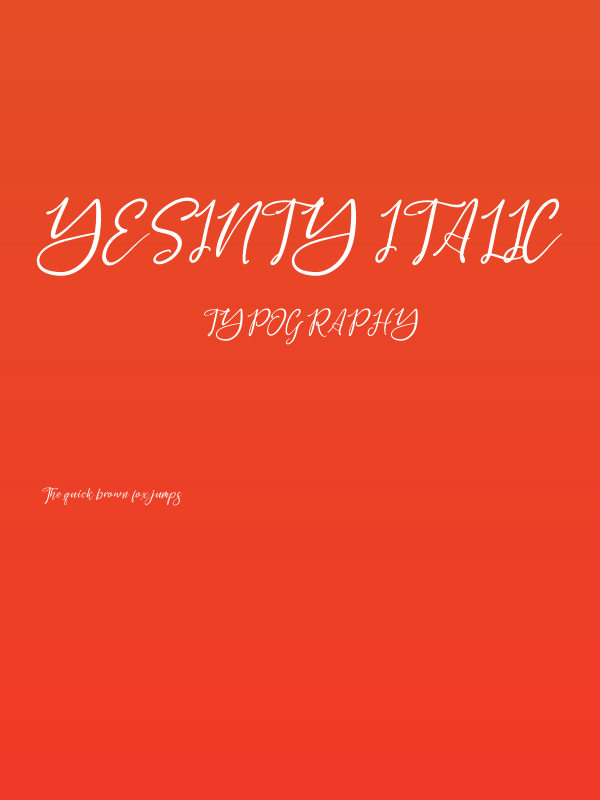 Yesinty Italic Poster