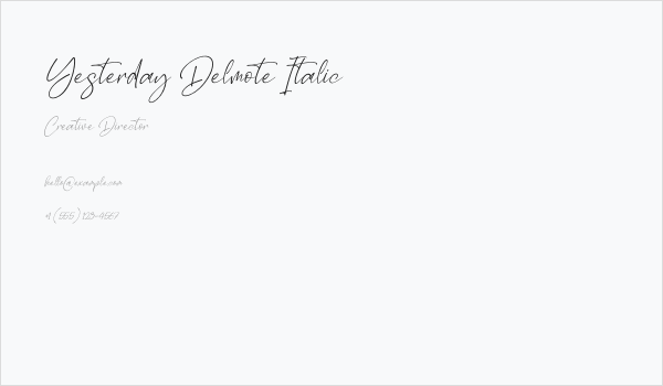 Yesterday Delmote Italic Business Card