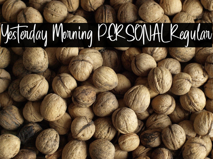 Yesterday Morning PERSONAL Regular Example 1