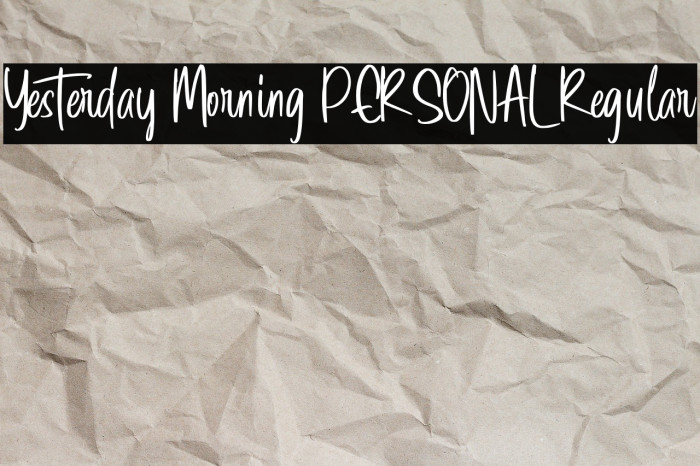 Yesterday Morning PERSONAL Regular Example 2