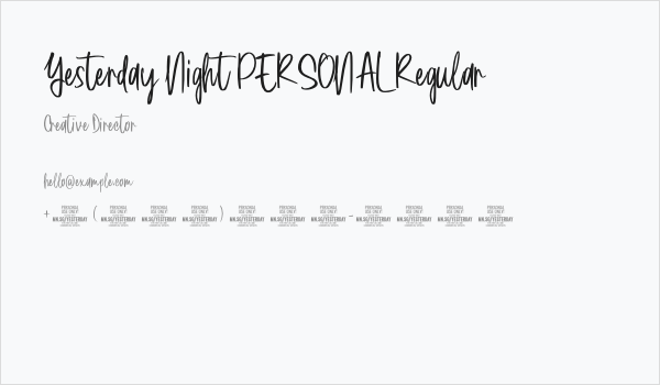 Yesterday Night PERSONAL Regular Business Card