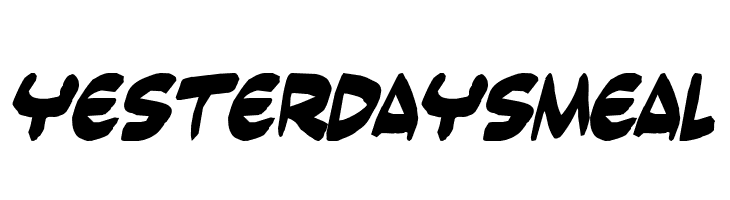 Yesterdays meal  Frei Schriftart Herunterladen