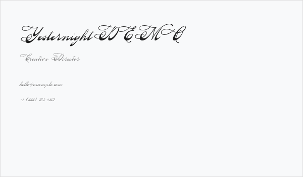 YesternightDEMO Business Card