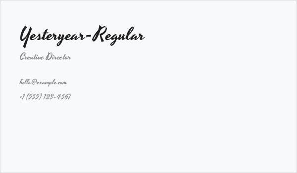 Yesteryear-Regular Business Card