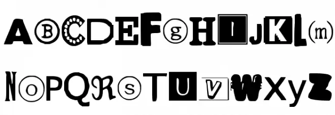 Yet Another Ransom Note フォント 小文字